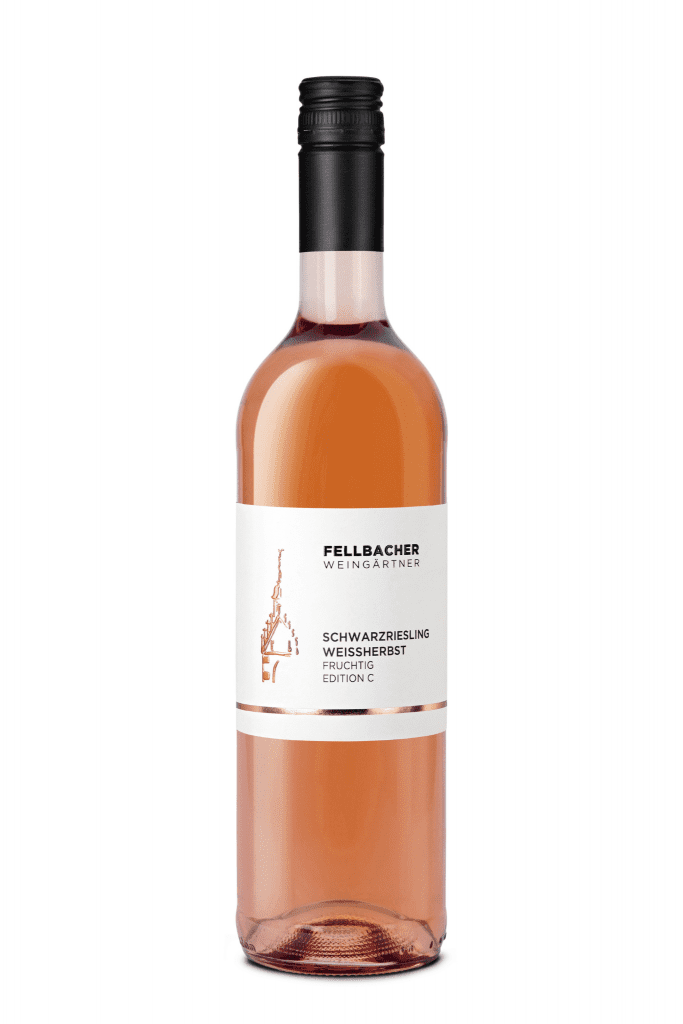 Flasche mit der Roséwein der Rebsorte Schwarzriesling aus der Edition C der Fellbacher Weingärtner eG