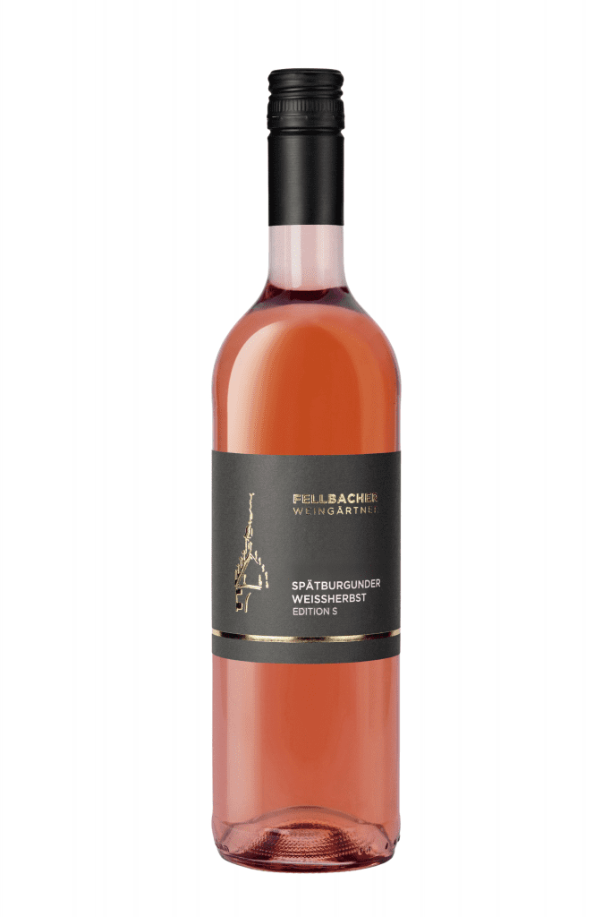 Flasche mit Roséwein der Rebsorte Spätburgunder aus der Edition S der Fellbacher Weingärtner eG