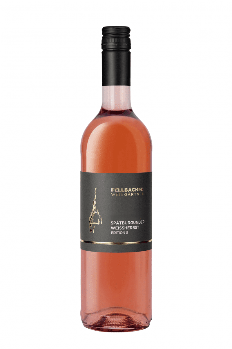 Flasche mit Roséwein der Rebsorte Spätburgunder aus der Edition S der Fellbacher Weingärtner eG