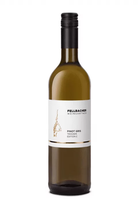 Flasche Weißwein der Rebsorte Pinot Gris aus der Edition C der Fellbacher Weingärtner eG