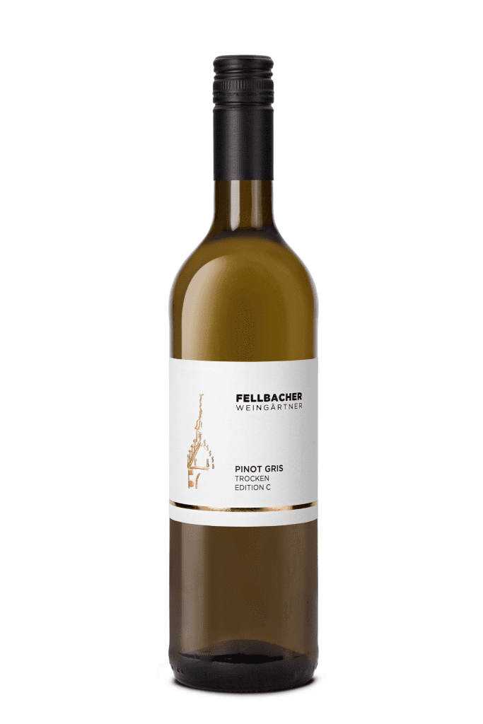 Flasche Weißwein der Rebsorte Pinot Gris aus der Edition C der Fellbacher Weingärtner eG