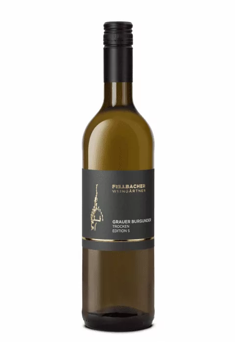 Flasche Weißwein der Rebsorte Grauer Burgunder aus der Edition S der Fellbacher Weingärtner eG