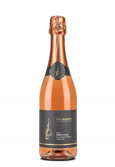 Flasche mit Pinot Rosé Sekt trocken der Fellbacher Weingärtner eG