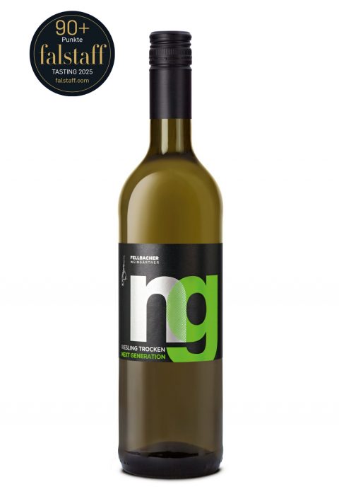 Flasche Weißwein der Rebsorte Riesling der Next Generation der Fellbach Weingärtner eG