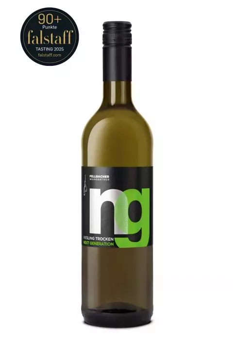 Flasche Weißwein der Rebsorte Riesling der Next Generation der Fellbach Weingärtner eG