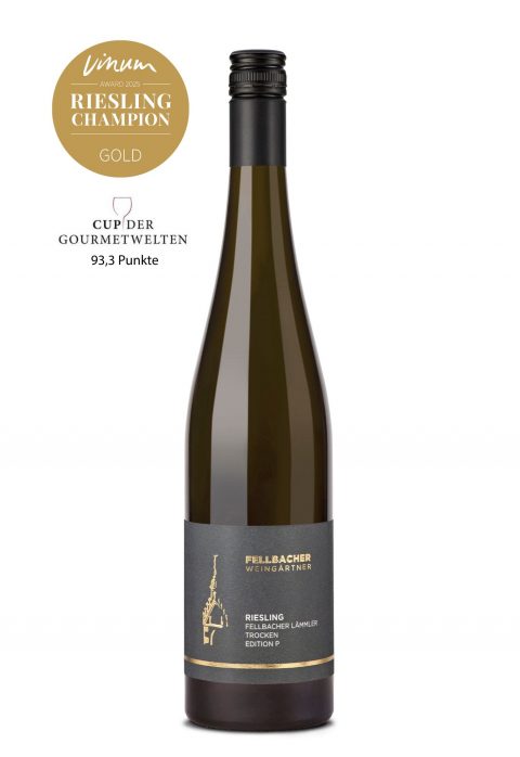 Flasche Weißwein der Rebsorte Riesling aus der Lage Lämmler der Fellbacher Weingärtner eG