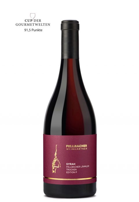 Flasche Rotwein der Rebsorte Syrah der Fellbacher Weingärtner eG