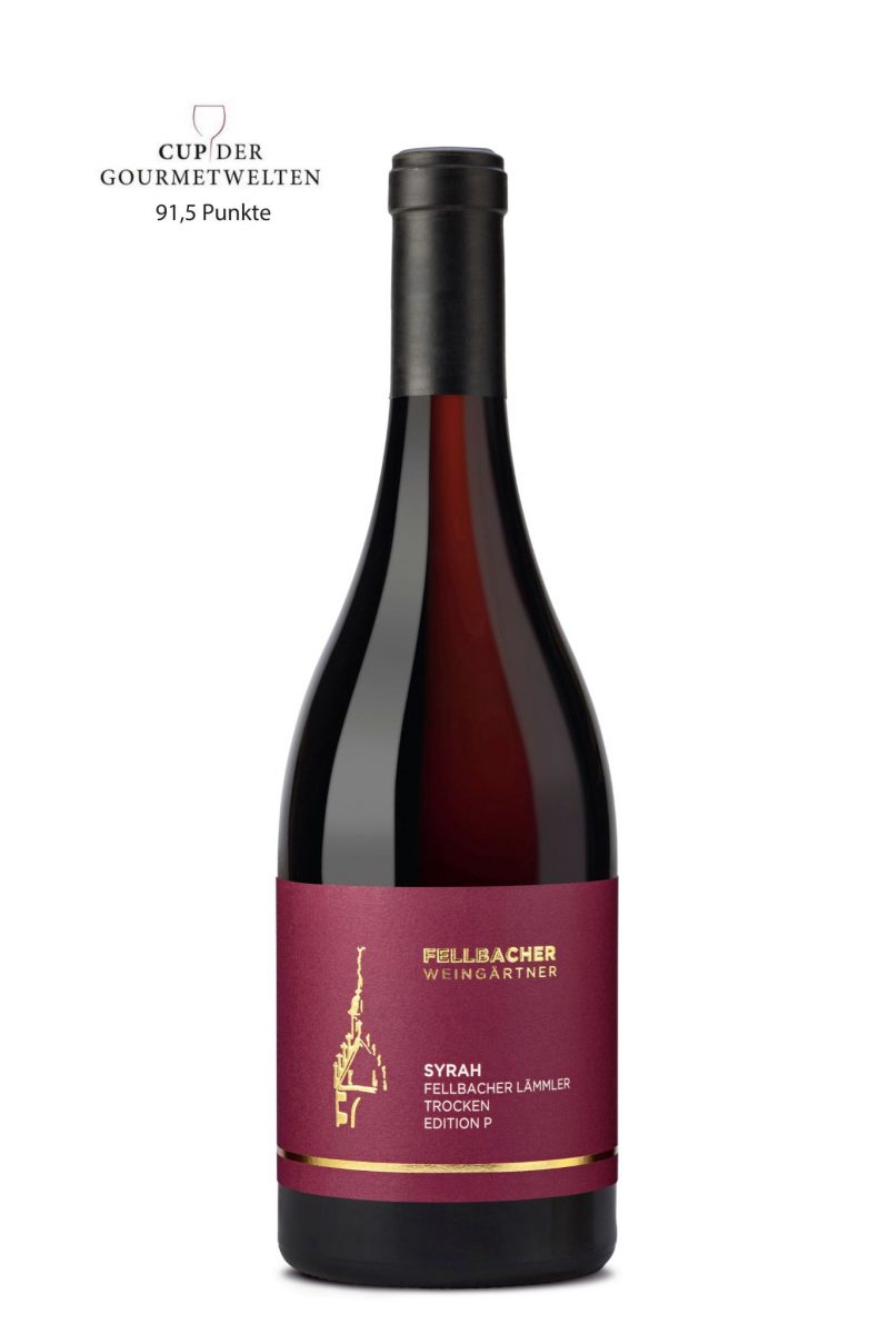 Flasche Rotwein der Rebsorte Syrah der Fellbacher Weingärtner eG