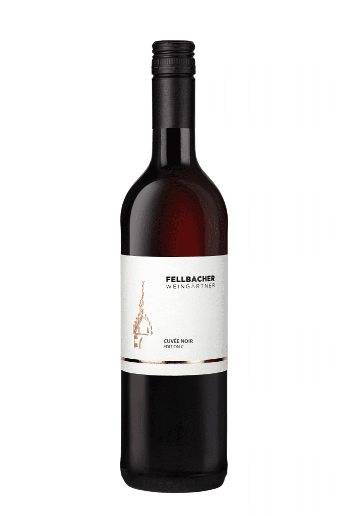 Flasche mit Rotwein Cuvée Noir aus der Edition C der Fellbacher Weingärtner eG
