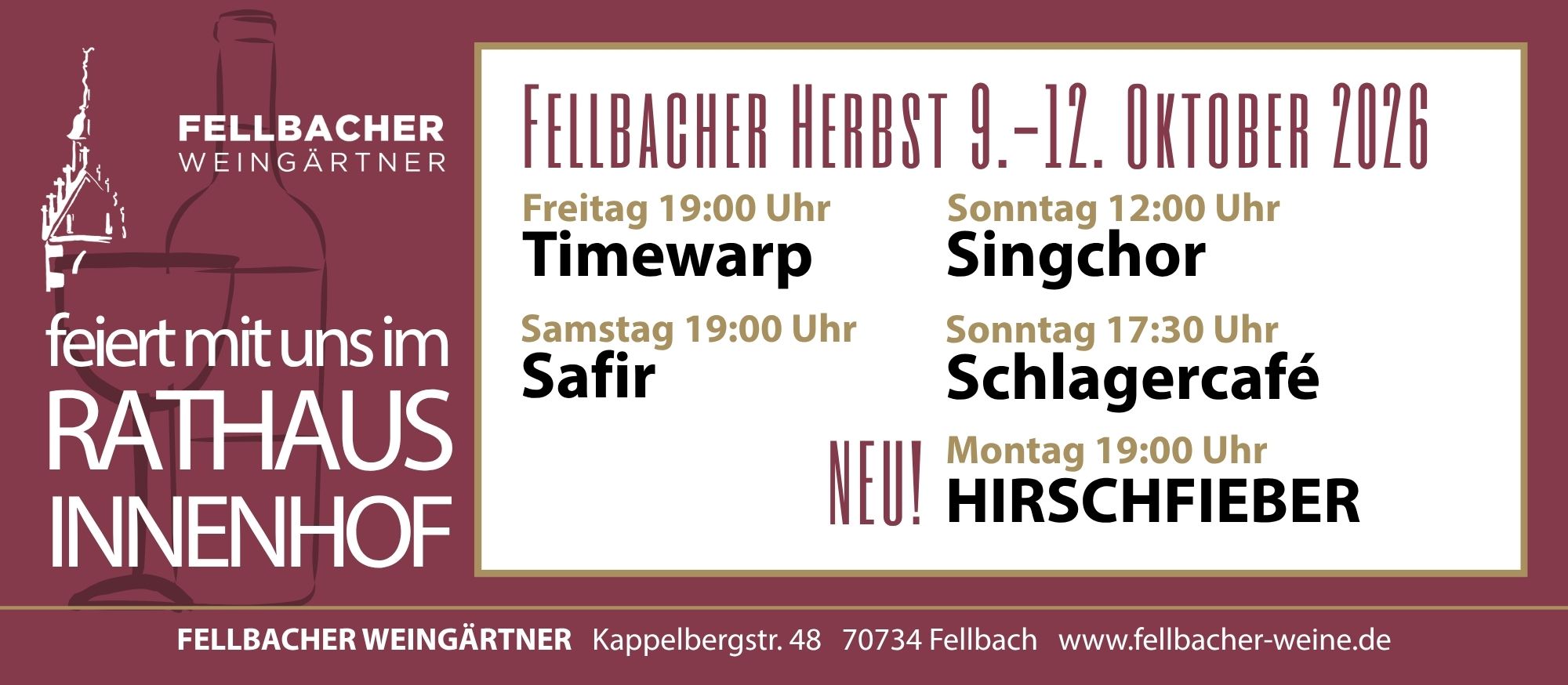 Musikprogramm Fellbacher Herbst 2026