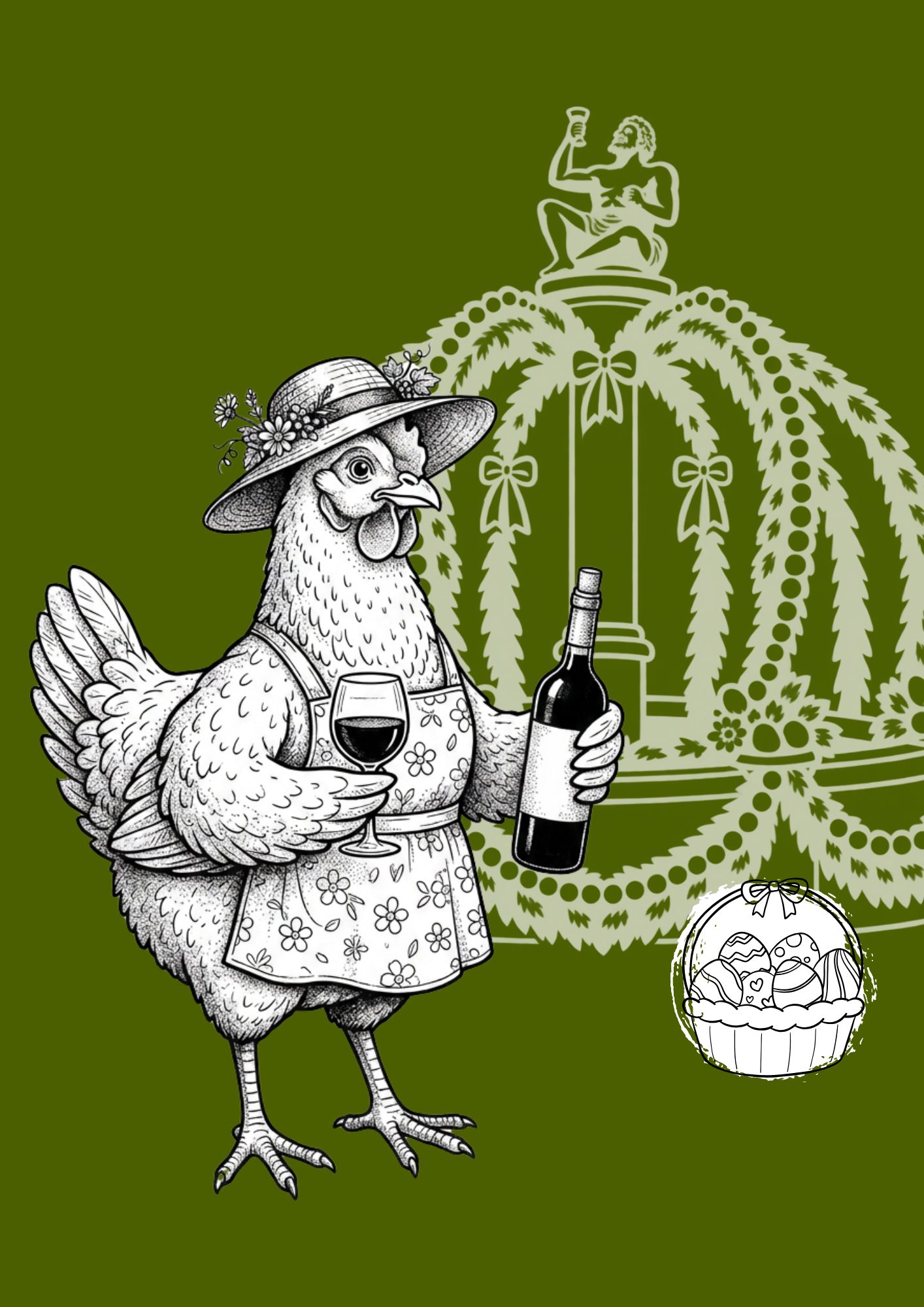 Tanz um den Osterbrunnen Huhn